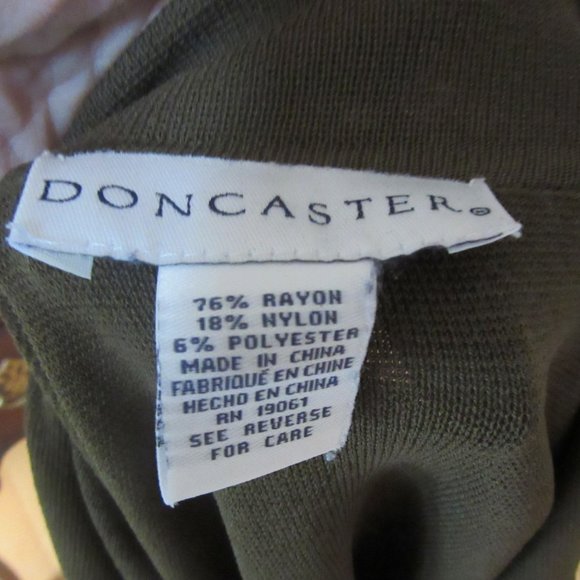 Doncaster Olive Army Green Double Breasted Cardigan Jacket w Blouse in Sz Small - Picture 8 of 8